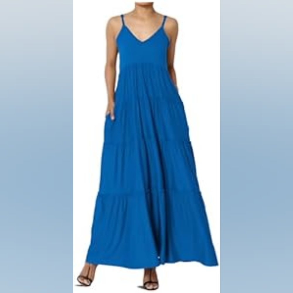SHEIN Elegant‎ Blue Maxi Dress